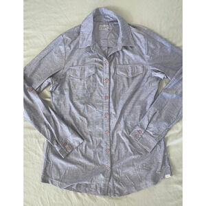 Eddie Bauer Long Sleeve Button Front Collared Shirt w/ Rollup Sleeves. Women's M